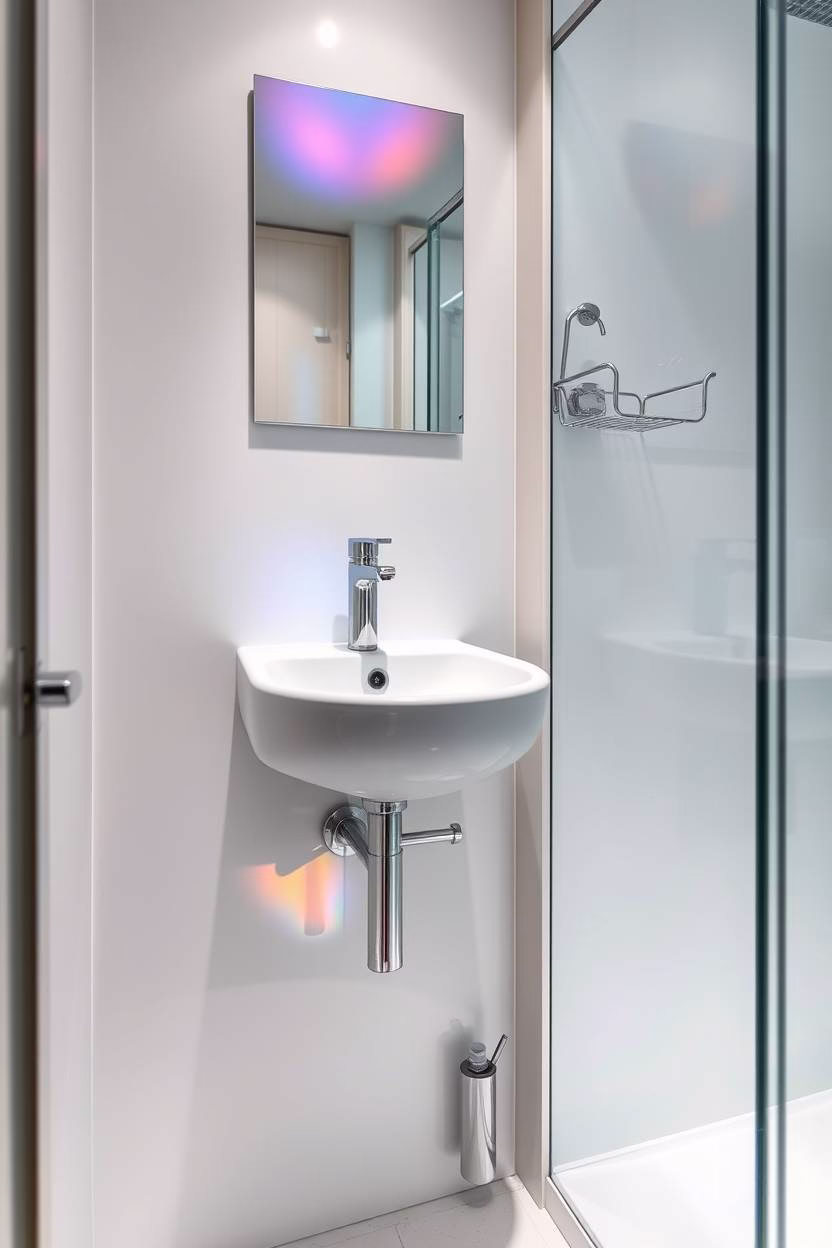 Small organized bathroom with space-saving storage
