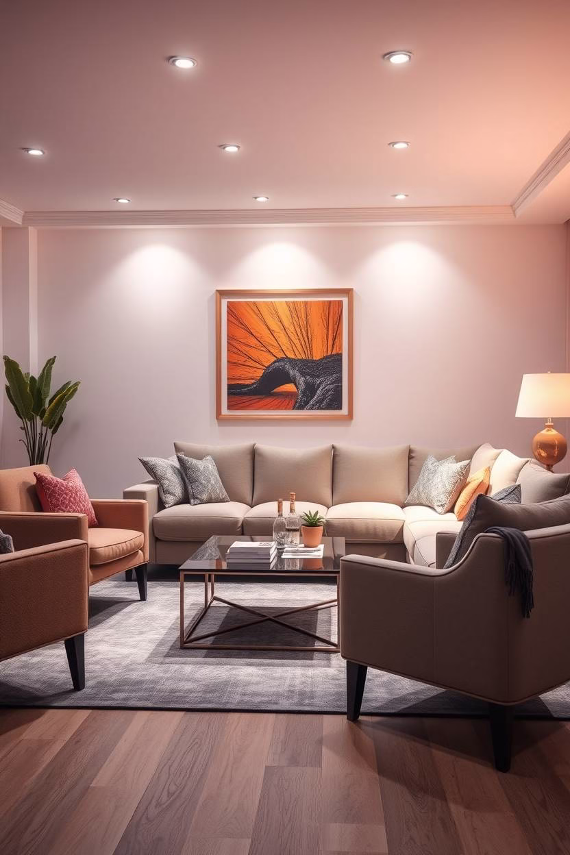 Aesthetic living room furniture layout for conversation