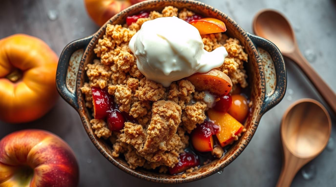 Speedy Summer Peach and Berry Crumble