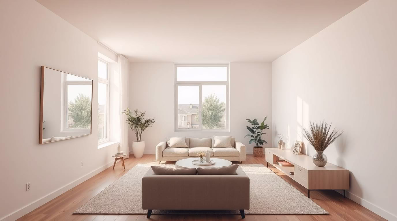 Affordable ways to make a small living room look bigger: Bright and spacious small room
