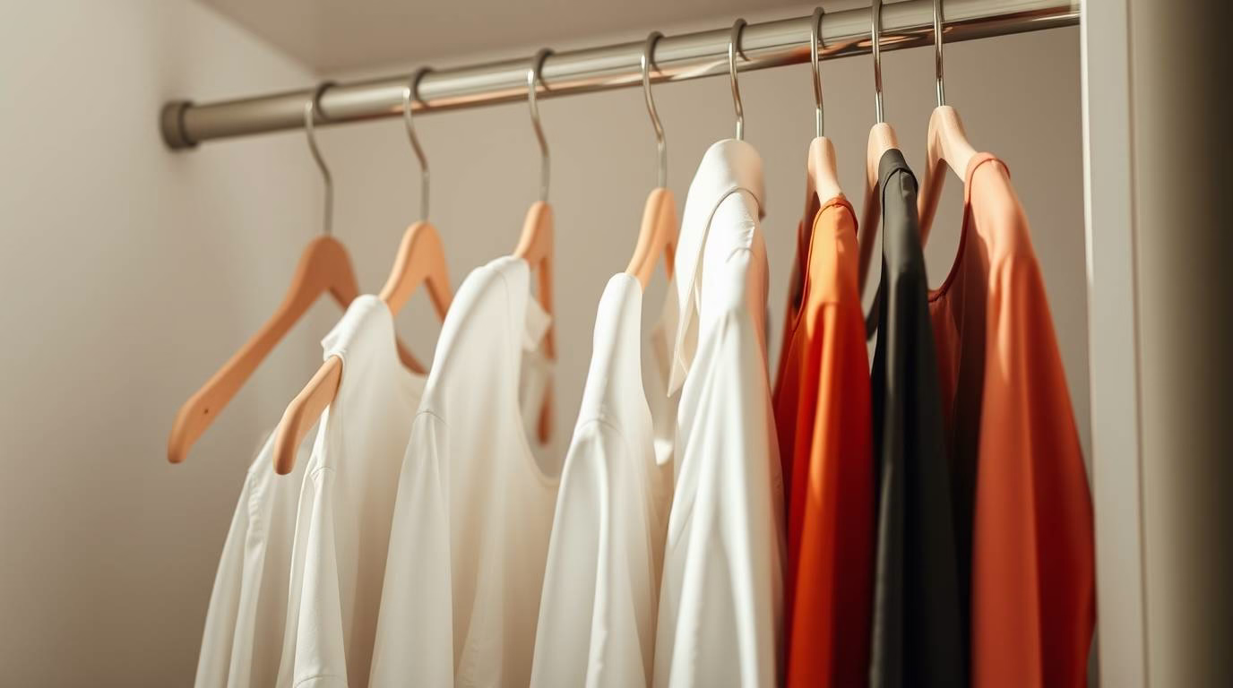 How to organize a very small closet: Slim velvet hangers